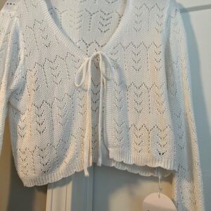 NWT Shein cropped summer sweater with tie front
